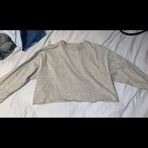 Grey long sleeve cropped top